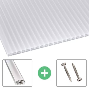 Polycarbonat Stegplatte | 16 mm | Profil A4 | Sparpaket | Plattenbreite 98 cm | Opal Weiß | Blueline | Breite 9,13 m | Länge 6,00 m