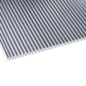 Polycarbonat Stegplatte | 16 mm | Breite 98 cm | Klar / Anthrazit gestreift | 2-Seiten UV-Schutz | 3,00 m