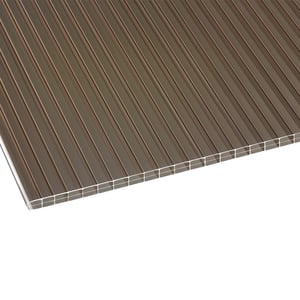 Polycarbonat Stegplatte 16 mm Bronze, Hauptansicht der dreifach strukturierten Platte Scobalit