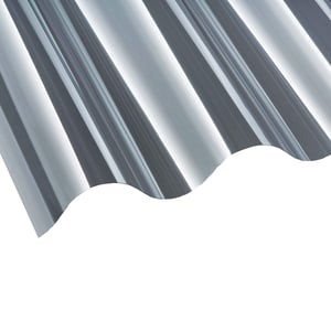 Polycarbonat Wellplatte klar 0,80 mm, Hauptansicht der Wellenstruktur von Scobalit