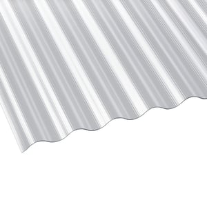 Polycarbonat Wellplatte 76/18, klar, 1,40 mm, schraeg von oben