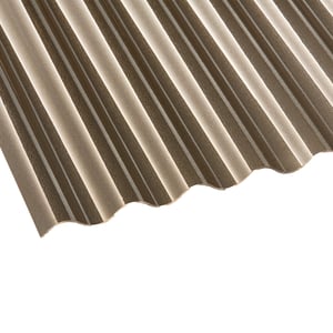 Polycarbonat Wellplatte 76/18, 2,50 mm, bronze, Hauptansicht schraeg von oben