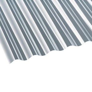 Polycarbonat Wellplatte klar 0,80 mm, Detailansicht des Wellenprofils 76/18 von Scobalit