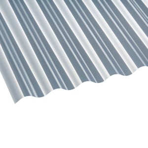 Polycarbonat Wellplatte 76/18, klar, 1,30 mm, schraeg von oben, freigestellt