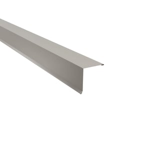 Pultabschluss aus Stahl, Grauweiß RAL 9002, 0,63 mm Stärke, Hauptansicht diagonal von oben