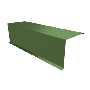Pultabschluss aus Stahl, Resedagrün RAL 6011, 0,75 mm Stärke, 25 µm Polyesterbeschichtung
