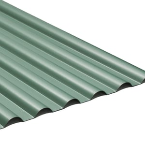 PVC Profilplatte SINTRA 77/18 Grün-Metallic, 1,20 mm, Detailansicht der Wellenstruktur