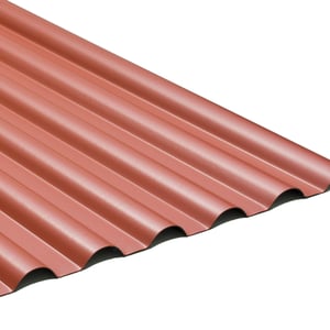 PVC Profilplatte SINTRA 77/18 Rot-Metallic, 1,20 mm Staerke, mit Wellenprofil und glatter Oberflaeche