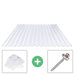 PVC Spundwandplatte | 70/18 | Sparpaket | 1,30 mm | Klarbläulich | Breite 3,18 m | Länge 3,00 m