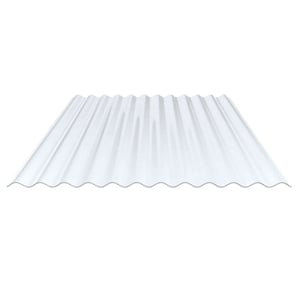 PVC Wellplatte 76/18, 1,30 mm, klarbläulich, freigestellt auf weissem Hintergrund
