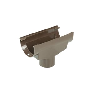 Rinnenablauf aus braunem PVC von Plastmo, Hauptansicht