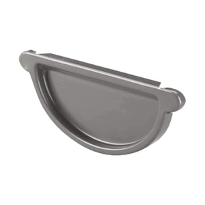 Rinnenendstück aus Stahl, Graualuminium RAL 9007, 50 µm Polyurethan-Beschichtung, Hauptansicht