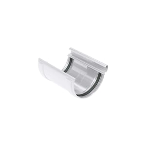 Rinnenverbinder aus grauem PVC von Plastmo mit schwarzer Gummidichtung, Hauptansicht