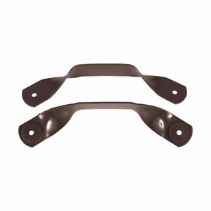 Zwei dunkelbraune Schneefangbügel aus Aluminium, 1,75 mm stark, mit Befestigungsloechern, Hauptansicht