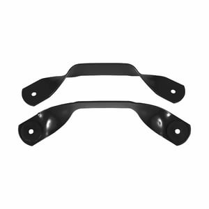 Schneefangbügel Aluminium schwarz, zwei Einzelbügel mit Befestigungsloechern, freigestellt