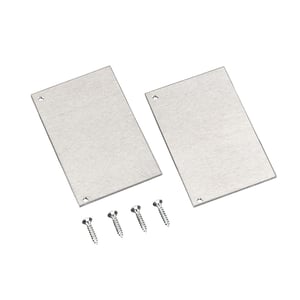 Scobalit Seitenblenden aus silbernem Aluminium, zwei rechteckige Platten mit vier Schrauben