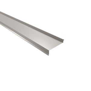 Sohlbank aus Stahl, Grauweiß RAL 9002, 0,50 mm Stärke, Hauptansicht von oben schräg