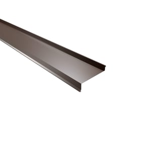 Sohlbank Nussbraun RAL 8011 aus Stahl 0,75 mm, 25 µm Polyester, Hauptansicht schraeg von oben