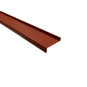 Sohlbank aus ziegelrotem Stahl, 0,50 mm, 35 µm Mattpolyester, Hauptansicht schraeg von oben