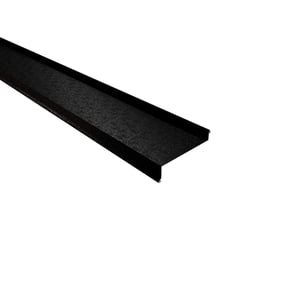 Sohlbank aus Stahl, 0,50 mm stark, in Tiefschwarz RAL 9005 mit Shimoco Beschichtung