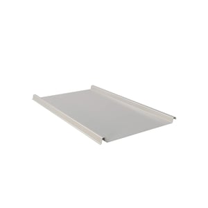 Stehfalzblech 33/500-LE aus Aluminium 0,70 mm, Weißaluminium, mit Anti-Tropf-Vlies auf der Unterseite