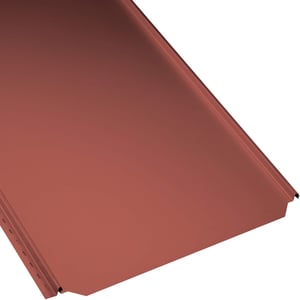 Stehfalzblech PD-510-S Flach Korallenrot (RAL 3016) 0,50 mm, schraeg von oben