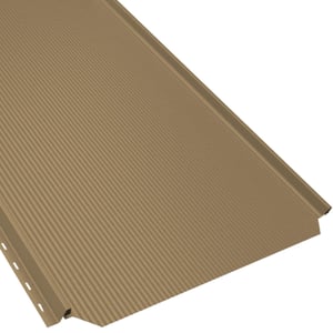 Stehfalzblech PD-510-S Sandgelb, Stahl 0,50 mm, Polyester 25 µm, Hauptansicht schraeg von oben