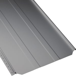 Stehfalzblech PD-510-S Trapez, Weißaluminium RAL 9006, 0,50 mm, 25 µm Polyester Beschichtung