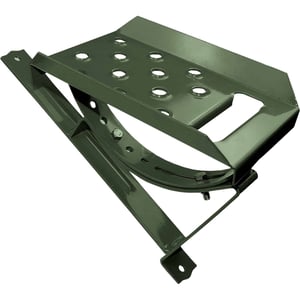 Steigtritt Typ 2 Set, Stahl verzinkt, Chromoxidgrün RAL 6020, mit gelochter Trittfläche und Befestigungsarmen