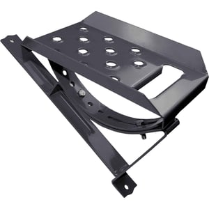 Steigtritt Typ 2 Set, anthrazitgrau RAL 7016, verzinkter Stahl, perforierte Trittflaeche, Seitenansicht