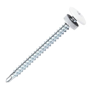 Torx Schraube aus Edelstahl mit weißer Kappe und Dichtung, Hauptansicht