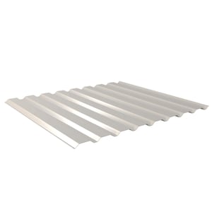 Trapezblech 20/1100 Wand, Stahl 0,63 mm, Grauweiß RAL 9002, Hauptansicht schräg von oben