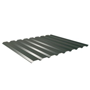 Trapezblech 20/1100 Aluminium Moosgrün, 0,70 mm, Hauptansicht schräg von oben