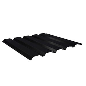 Trapezblech 35/207 Wand, Stahl 0,50 mm Schwarz Mattpolyester, Hauptansicht schraeg von oben