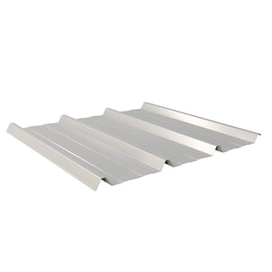 Trapezblech 45/333 in Weißaluminium (RAL 9006), 0,75 mm Stahl, Polyesterbeschichtung, Hauptansicht