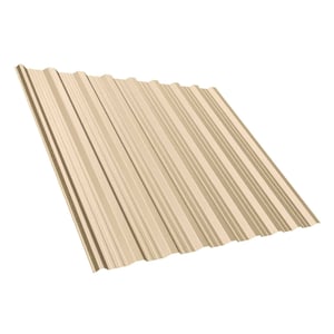 Trapezblech T18DR Hellelfenbein 0,75 mm, Hauptansicht schraeg von oben