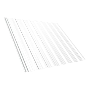 Trapezblech T18DR Dach, Reinweiß RAL 9010, 0,75 mm Stahl, schräg von oben mit Profilstruktur