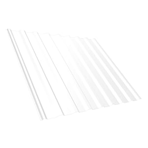 Trapezblech T20M Dach Reinweiß RAL 9010 0,75 mm Stahl mit Anti-Tropf-Vlies, Hauptansicht schräg von oben