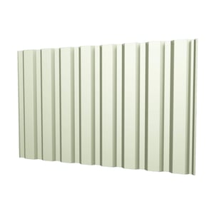 Trapezblech T20M Wand in Grauweiß (RAL 9002), 0,63 mm Stahl, mit PURLAK® Beschichtung, perspektivische Hauptansicht