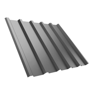 Trapezblech T35M aus Stahl 0,50 mm in Weißaluminium (RAL 9006) mit 25 µm Polyesterbeschichtung