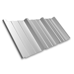 Trapezblech T45/333M aus Aluzink, 0,50 mm Staerke, Hauptansicht mit Profilrippen