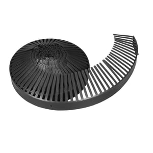 Traufenlüftungskamm Rolle, schwarzes PVC, aufgerollt mit abstehenden Zinken, Hauptansicht