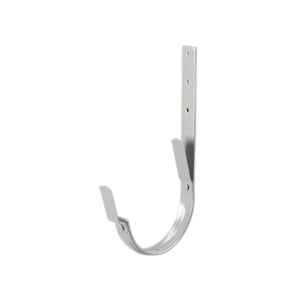 Universal Rinnenhalter Feder/Feder aus weißaluminiumfarbenem Stahl, 50 µm Polyurethan beschichtet, Hauptansicht