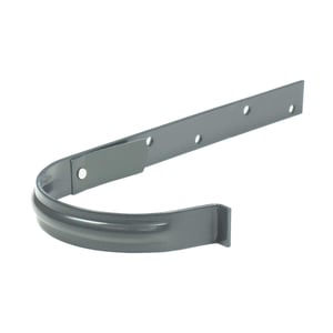 Universal Rinnenhalter aus graphitfarbenem Stahl, 50 µm Polyurethan beschichtet, mit Befestigungsloechern