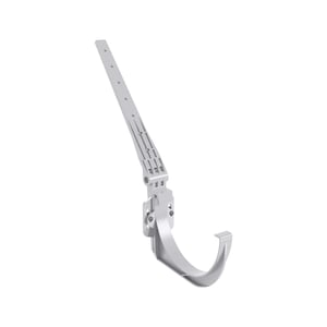 Universal-Rinnenhalter aus grauem PVC, Hauptansicht freigestellt
