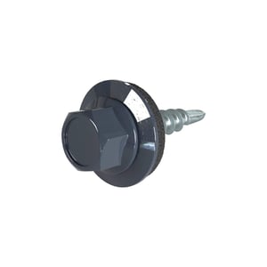 Verzinkte Schraube Anthrazitgrau RAL 7016 mit Sechskantkopf und Dichtscheibe, Hauptansicht