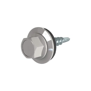 Verzinkte Schraube Graualuminium RAL 9007 mit Sechskantkopf und Dichtscheibe