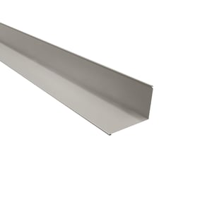 Wandanschluss Grauweiß RAL 9002 aus Stahl 0,63 mm, Hauptansicht schräg von oben