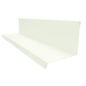 Wandanschluss Typ 2 aus grauweißem (RAL 9002) Stahl, 0,50 mm stark, mit 90° Winkel und 25 µm Polyesterbeschichtung