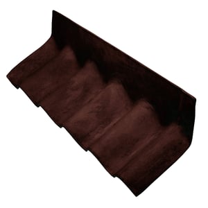 Wandanschluss Faserzement dunkelbraun RAL 8017 fuer Wellplatten, Hauptansicht schraeg von oben